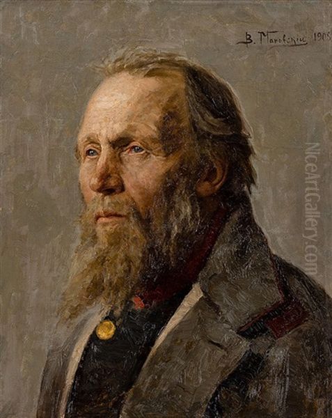 Portrait Of An Old Man Oil Painting by Vladimir Egorovich Makovsky