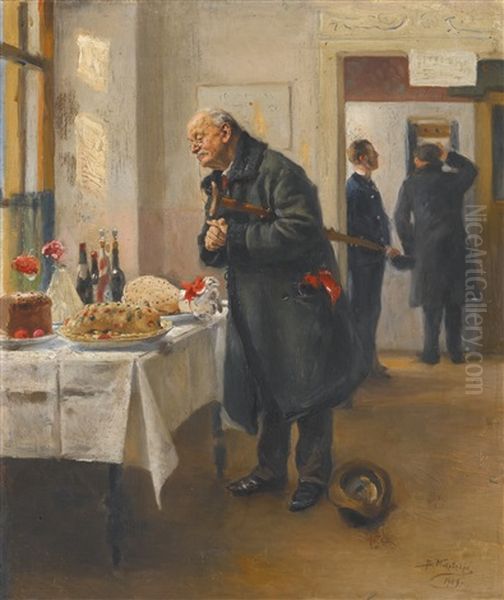 Gastronome Oil Painting by Vladimir Egorovich Makovsky