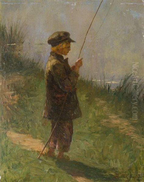 Summer Fishing Oil Painting by Vladimir Egorovich Makovsky