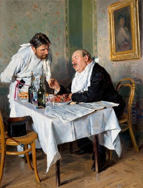 In The Tavern Oil Painting by Vladimir Egorovich Makovsky