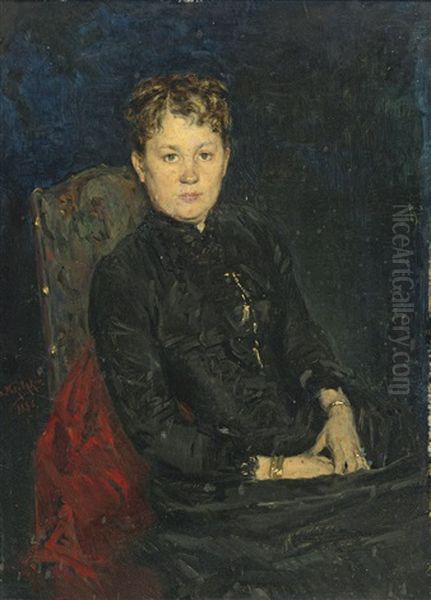 Portrait Of A Woman Oil Painting by Vladimir Egorovich Makovsky