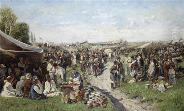 Fair (little Russia) Oil Painting by Vladimir Egorovich Makovsky