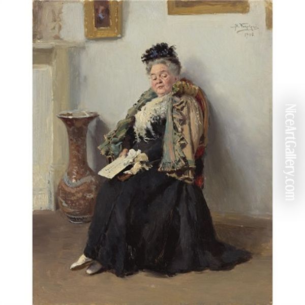 Portrait Of A Noblewoman Oil Painting by Vladimir Egorovich Makovsky