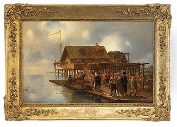 Choosing The Fish Oil Painting by Vladimir Egorovich Makovsky