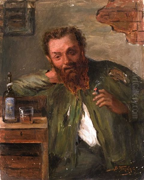 Rauchender Bauer Oil Painting by Vladimir Egorovich Makovsky