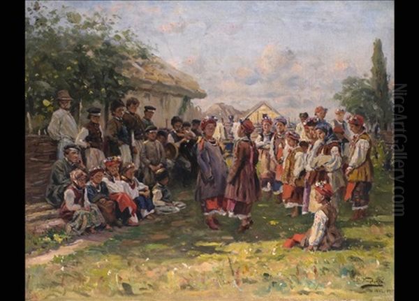 Dorffest Oil Painting by Vladimir Egorovich Makovsky