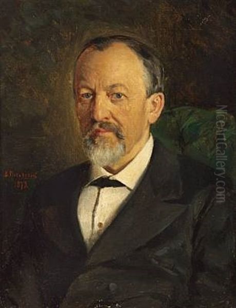 Portrait Of A Man In A White Shirt And Black Jacket Oil Painting by Vladimir Egorovich Makovsky