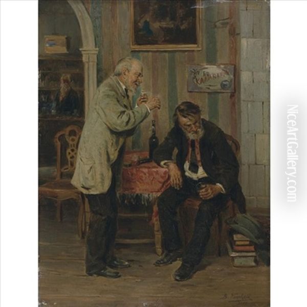 At The Bar Oil Painting by Vladimir Egorovich Makovsky