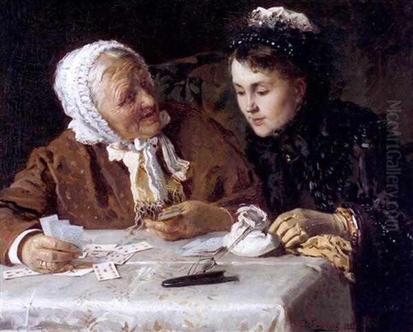 Povarimummo (fortune Teller) Oil Painting by Vladimir Egorovich Makovsky