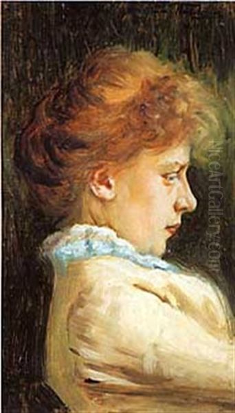 Jeune Femme De Profil by Vladimir Egorovich Makovsky