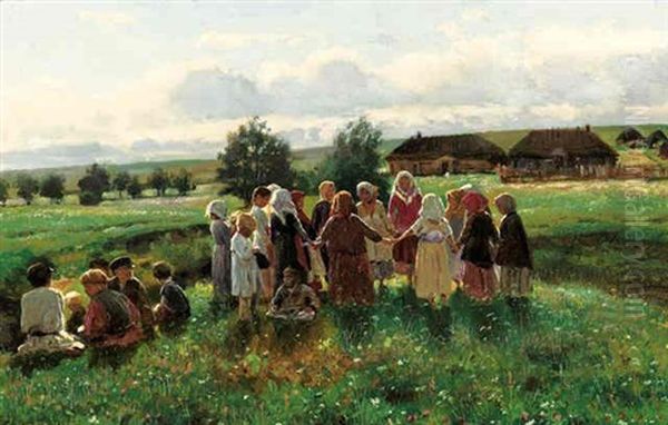 Children's Games Oil Painting by Vladimir Egorovich Makovsky