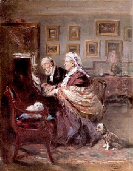 The Duet Oil Painting by Vladimir Egorovich Makovsky