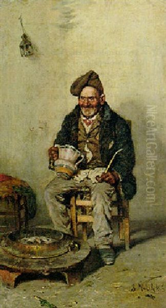 After A Hard Day's Work Oil Painting by Vladimir Egorovich Makovsky