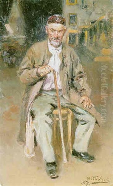 Portrait Of A Seated Turk Oil Painting by Vladimir Egorovich Makovsky