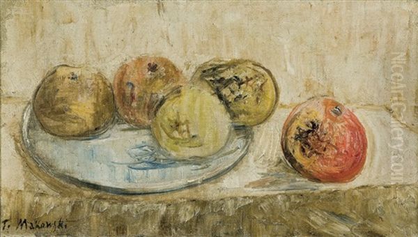 Still Life With Apples Oil Painting by Tadeusz (Tade) Makowski