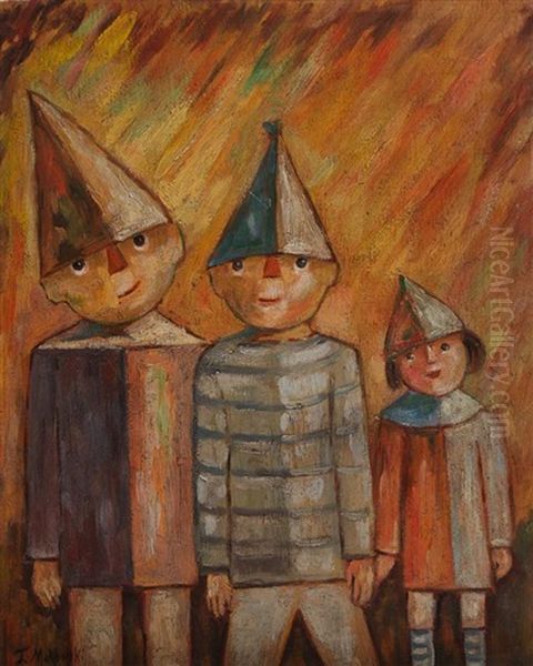 Drei Junge Freunde Oil Painting by Tadeusz (Tade) Makowski