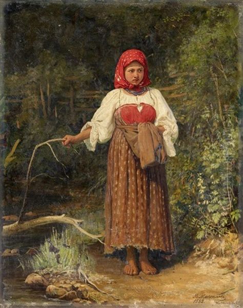 Bauernmadchen Oil Painting by Vasily Maksimov