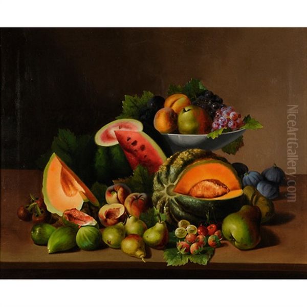 Natura Morta Di Frutta Oil Painting by Francesco Malacrea