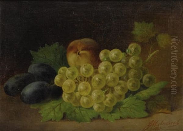 Still Life With Peaches, Currents, Strawberries And Rose (+ Another; Pair) by Francesco Malacrea