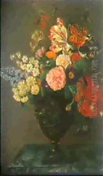 Blumenstilleben Oil Painting by Joseph-Laurent Malaine