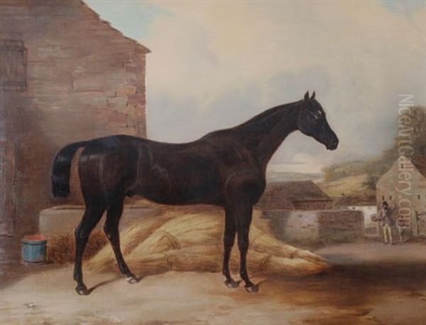 Horse Outside A Stable Oil Painting by William Malbon