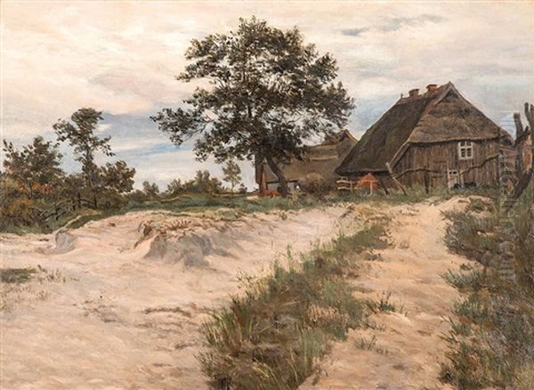 Bauernkate Oil Painting by Karl Wilhelm Christian Malchin