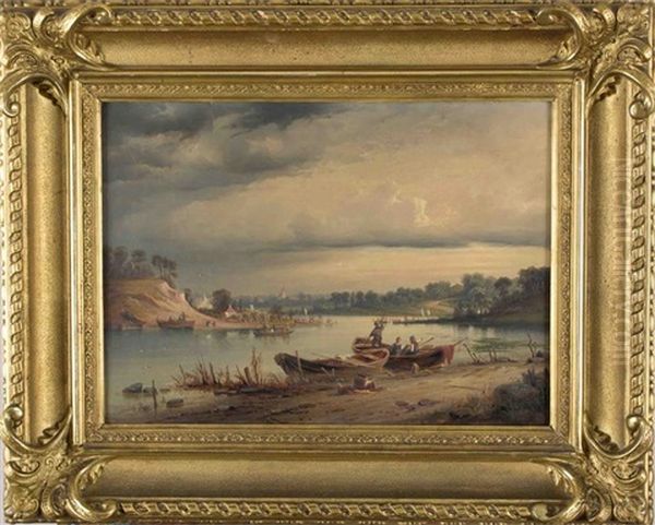 Am Stettiner Haff Oil Painting by Karl Wilhelm Christian Malchin