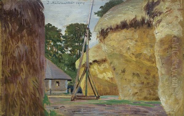 Haystack Oil Painting by Jacek Malczewski