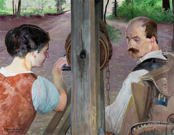 Przy Studni Oil Painting by Jacek Malczewski