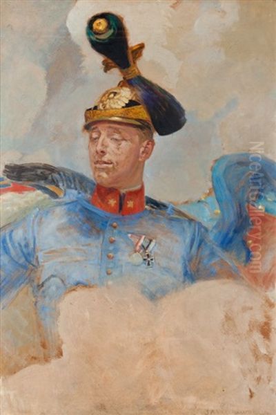 Portrait Of Galician-regiment Ulhan Oil Painting by Jacek Malczewski