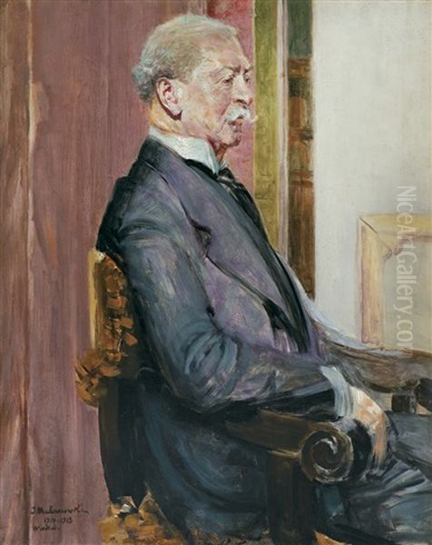 Portrait Of Heinrich Von Angeli Oil Painting by Jacek Malczewski