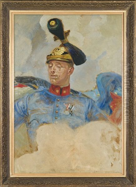 Officer's Portrait Oil Painting by Jacek Malczewski