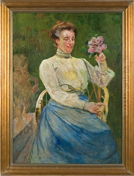 Portrait Of Artist's Wife Oil Painting by Jacek Malczewski