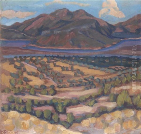 Landscape In The Peloponese Oil Painting by Konstantinos Maleas