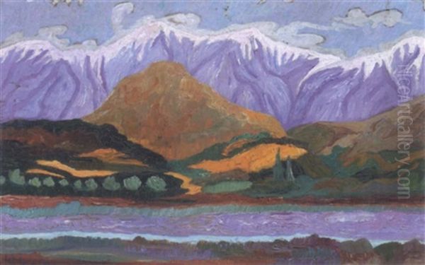 Mountain View Oil Painting by Konstantinos Maleas