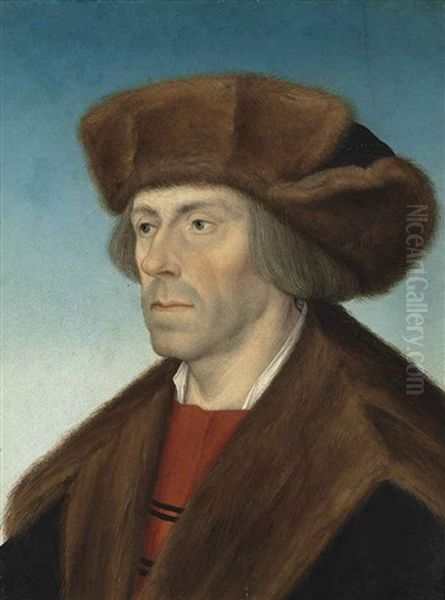 Portrait Of A Gentleman, Bust-length, In A Fur Hat And A Fur-trimmed Coat Oil Painting by Hans Maler