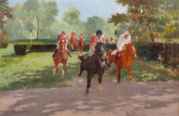 Course De Haies Oil Painting by Louis Ferdinand Malespina