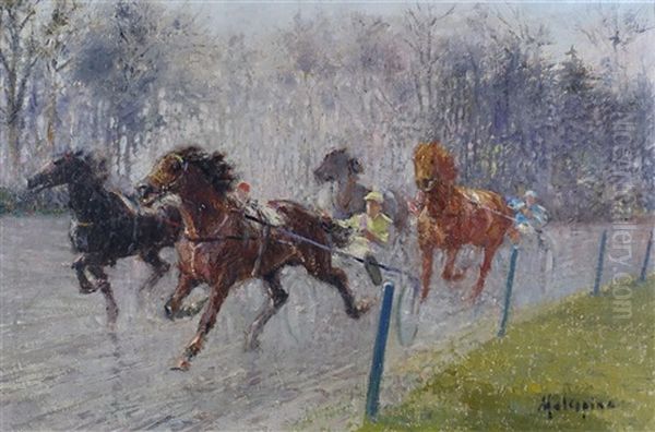 Course De Chevaux Oil Painting by Louis Ferdinand Malespina