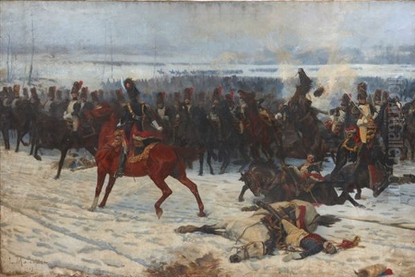 Scene De La Bataille D'eylau Oil Painting by Louis Ferdinand Malespina