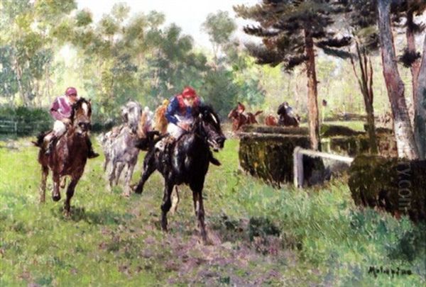 Auteuil, Course De Haies Oil Painting by Louis Ferdinand Malespina