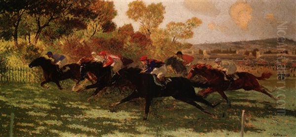 La Course Oil Painting by Louis Ferdinand Malespina