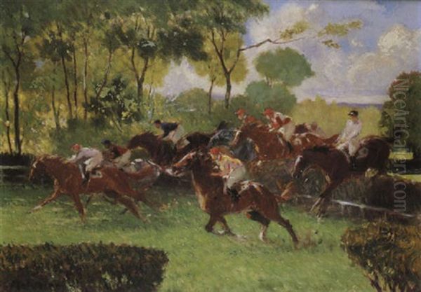 Steeple Chase Oil Painting by Louis Ferdinand Malespina