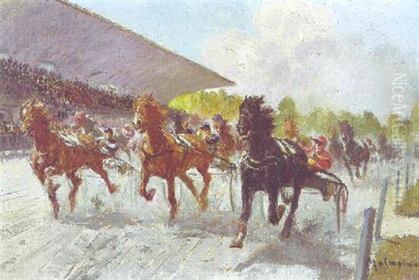 Course De Trot: Devant Les Tribunes by Louis Ferdinand Malespina