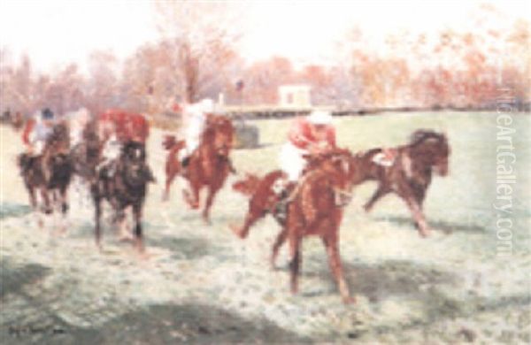 Course De Chevaux Oil Painting by Louis Ferdinand Malespina