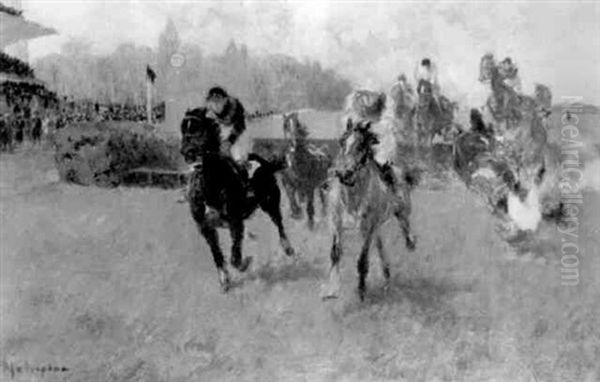 Course De Chevaux Oil Painting by Louis Ferdinand Malespina