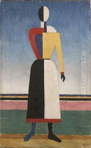 Suprematist Figure Oil Painting by Kazimir Malevich