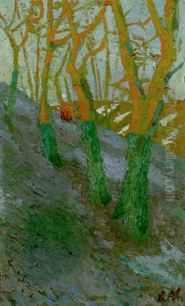 Trees Oil Painting by Kazimir Malevich