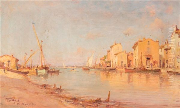 Hafen Von Martigues Oil Painting by Charles Malfroy