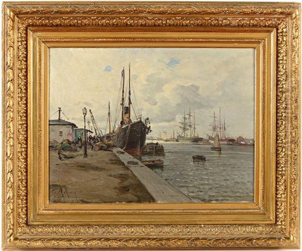 Le Port Du Havre Oil Painting by Charles Malfroy