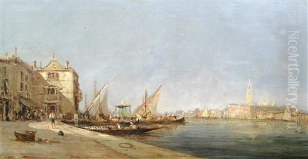 Venetian Scene Oil Painting by Charles Malfroy